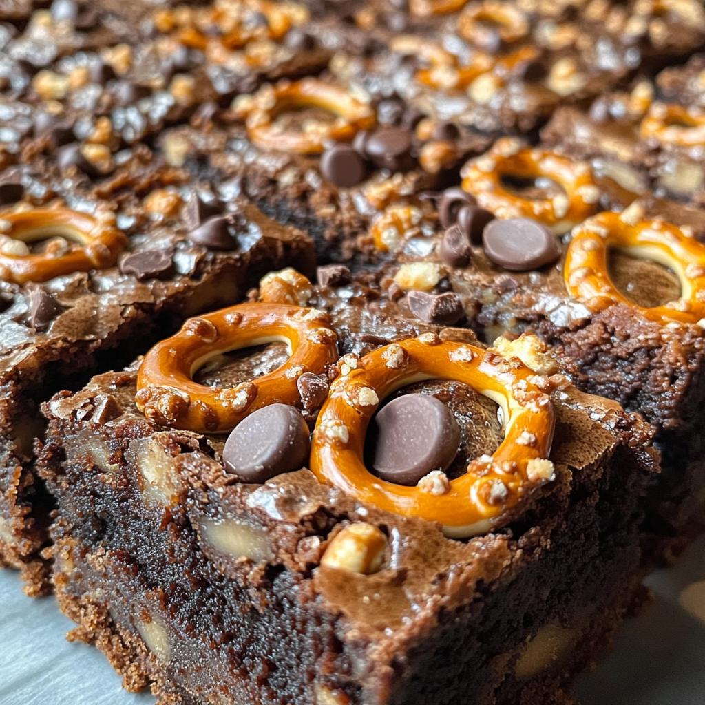 Irresistible Caramel Pretzel Brownie Bars Bake in 25 Minutes