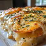 Cheesy Garlic Potato Casserole with Herbs