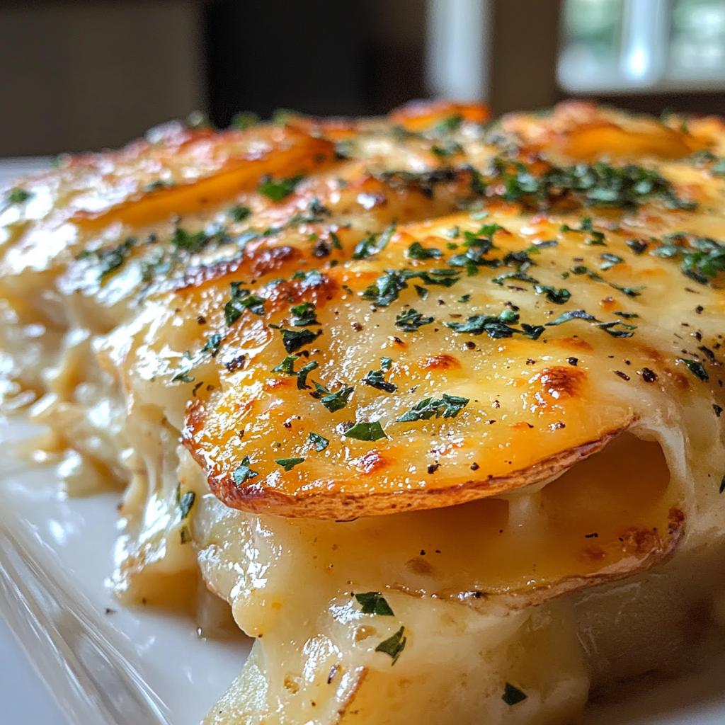 Irresistible Cheesy Garlic Potato Casserole Bliss