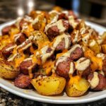 Cheesy Ranch Potatoes and Smoked Sausage with Crispy Fries