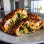 Chicken stuffed with broccoli and cheese