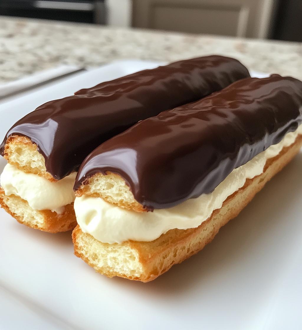 Irresistible Chocolate Eclairs with Cream Filling in 4 Easy Steps