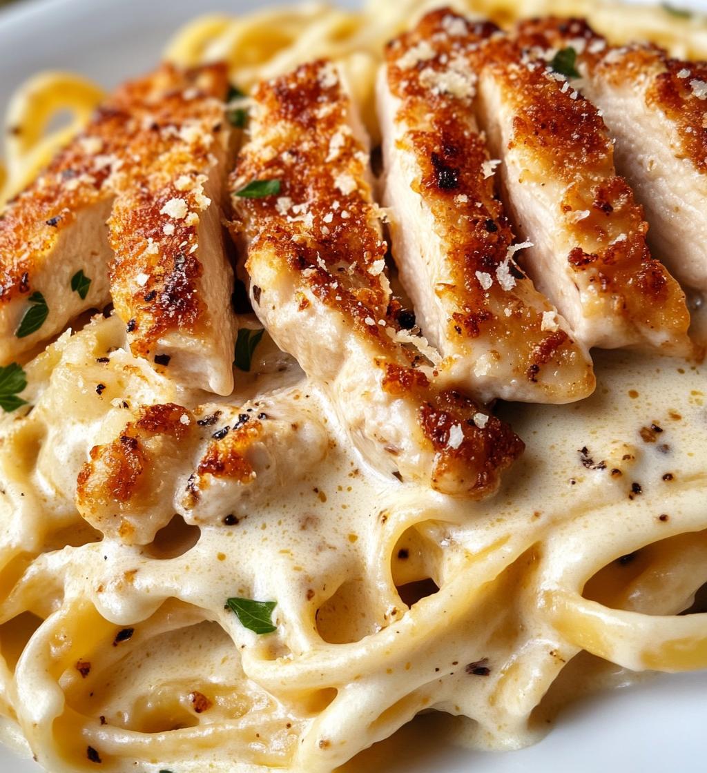 Creamy Alfredo Chicken Pasta with Parmesan Fries