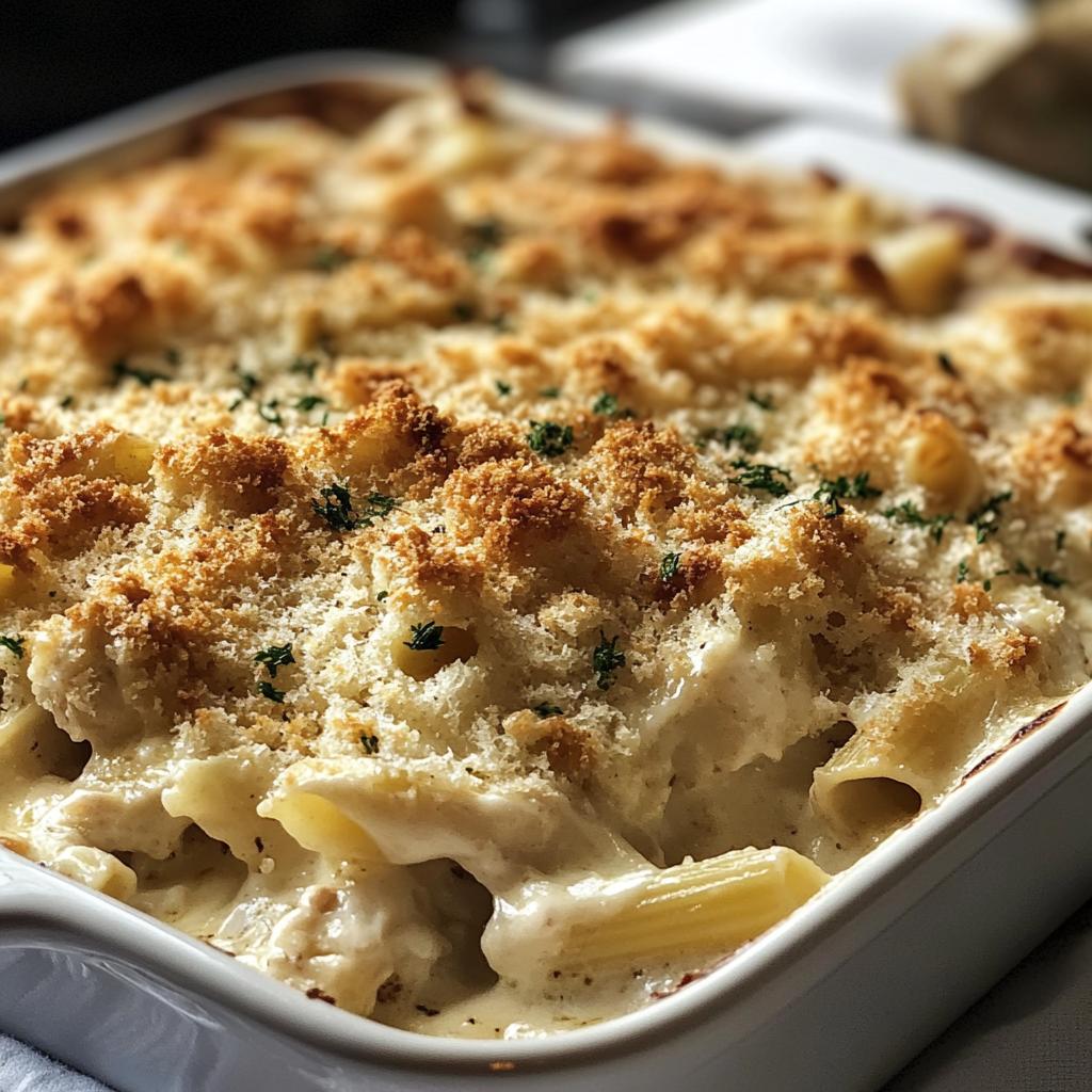 Creamy Chicken Alfredo Bake – Irresistible Parmesan Crust