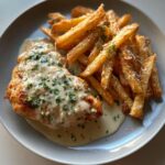Creamy Garlic Butter Chicken with Crispy Parmesan Fries