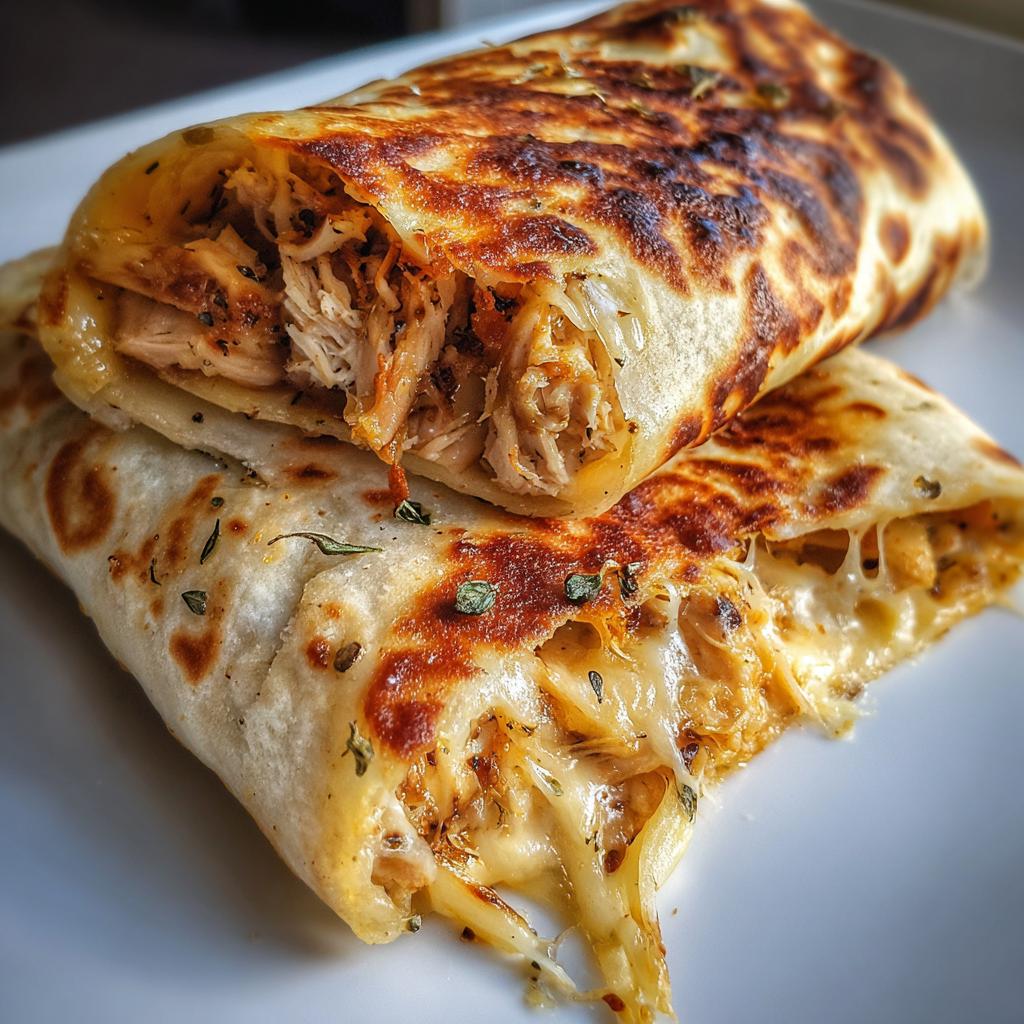 Irresistible 5-Ingredient Cheese Garlic Chicken Wraps