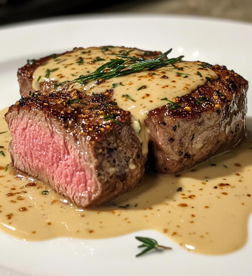 15-Minute Filet Mignon with Creamy Parmesan Mustard Perfection