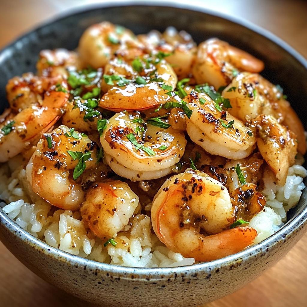 Garlic Butter Shrimp and Chicken Rice Bowl
