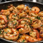 Garlic butter shrimp skillet, full of rich flavor and perfect for a special dinner.