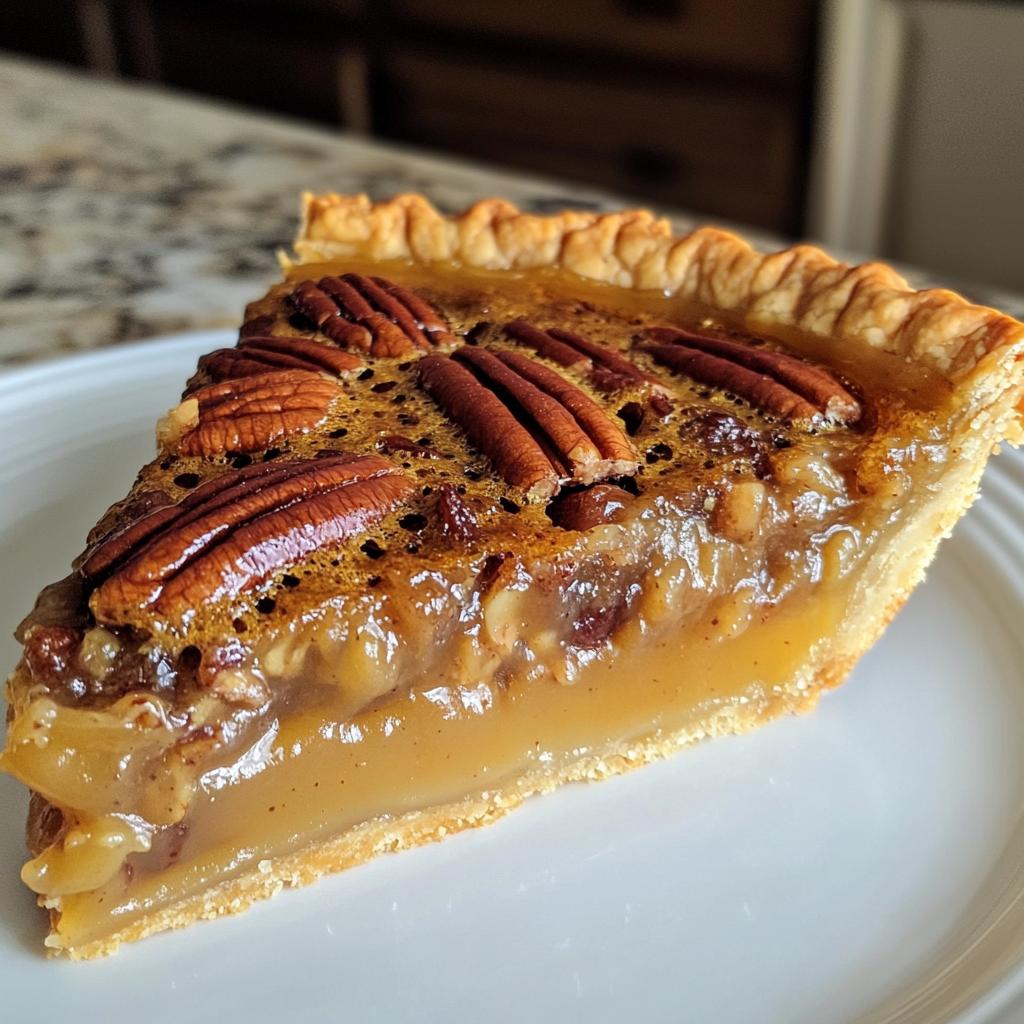 Golden Caramel Pecan Pie with Irresistible Flaky Crust in 4 Steps