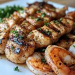 Grilled Shrimp and Chicken Plate with Garlic Butter