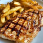 Grilled fish with crispy fries
