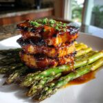 Hawaiian Huli Huli Chicken Stack with Roasted Asparagus