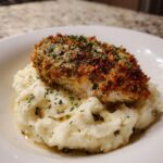 Herb Crusted Chicken with Garlic Mashed Potatoes