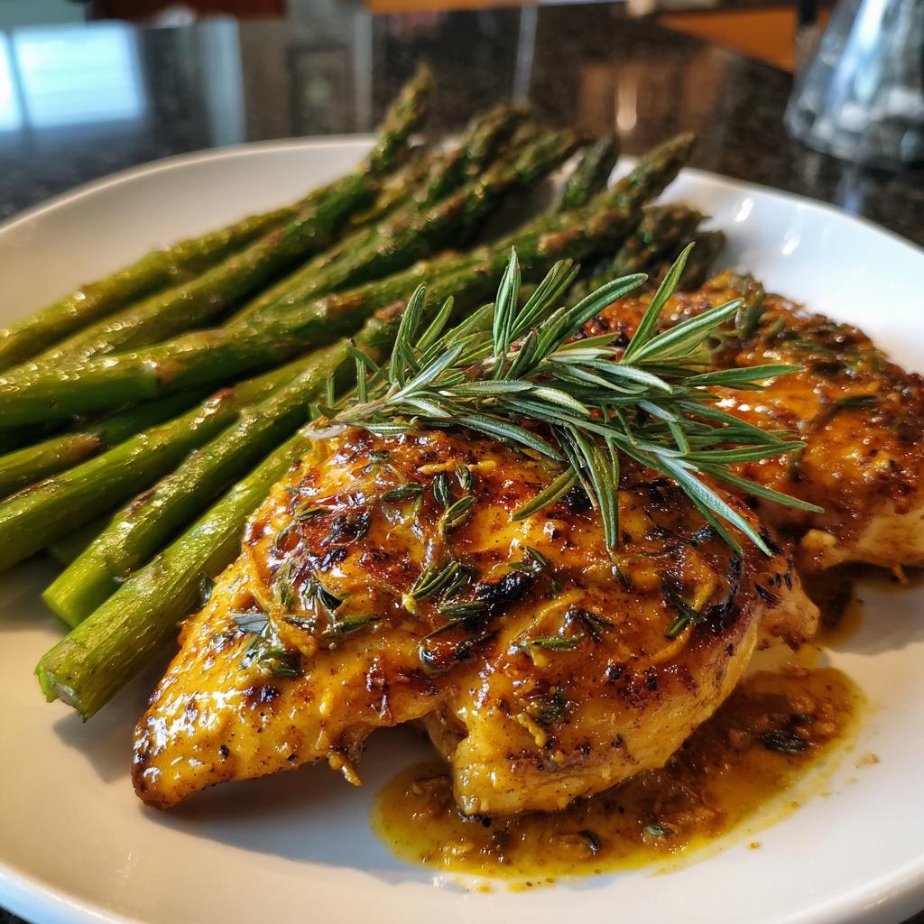 Herbed Butter Chicken with Crispy Asparagus