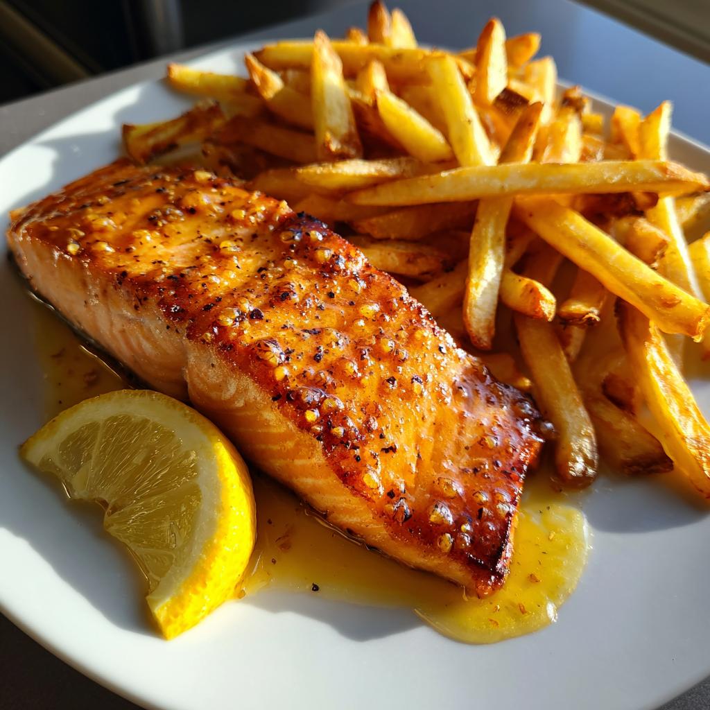 35-Minute Honey Lemon Salmon & Crispy Fries Feast