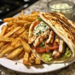 Mediterranean Chicken Gyros with Parmesan Fries