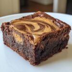 Peanut butter chocolate swirl brownies, fudgy and perfectly marbled.