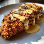 Pretzel-Crusted Chicken with Creamy Mustard Cheddar Sauce