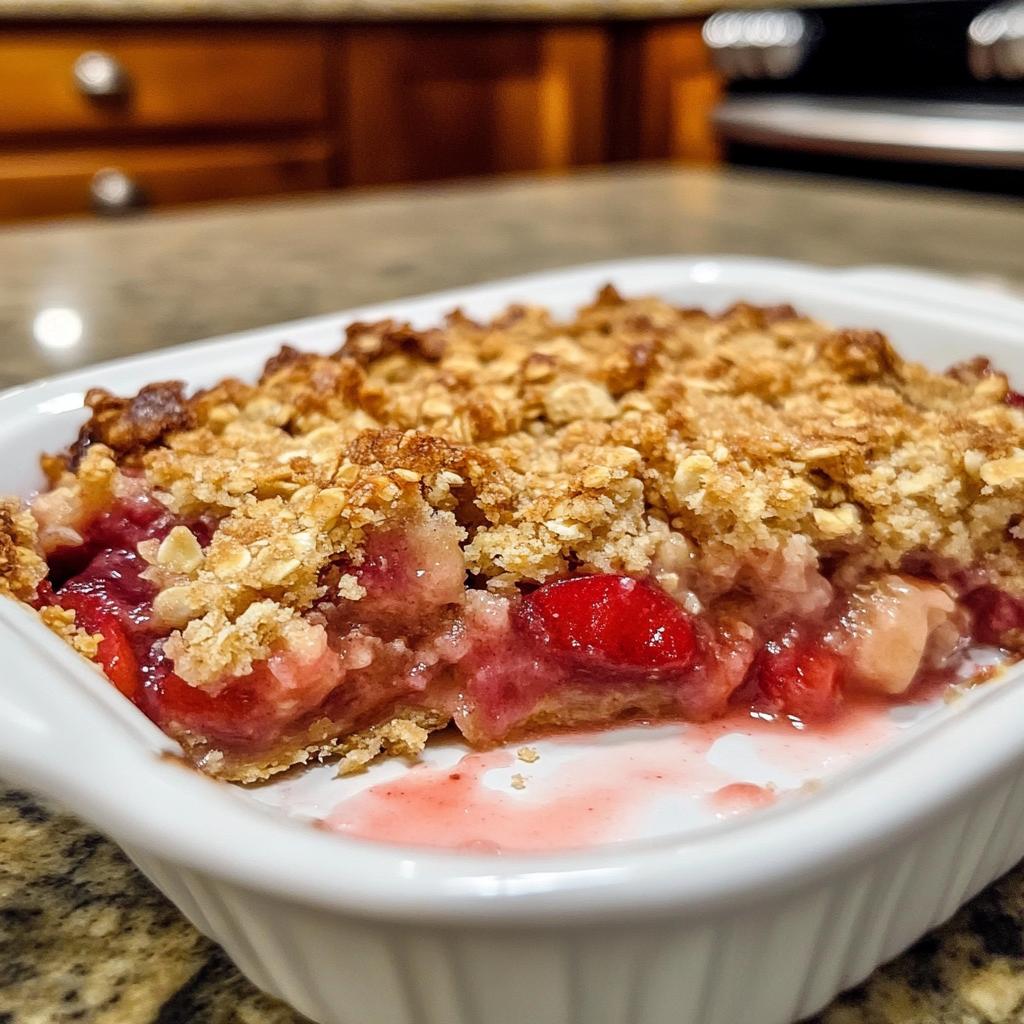 Strawberry Rhubarb Crisp with Irresistible Buttery Topping