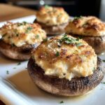 Stuffed mushrooms with cream cheese, a simple yet elegant party starter.