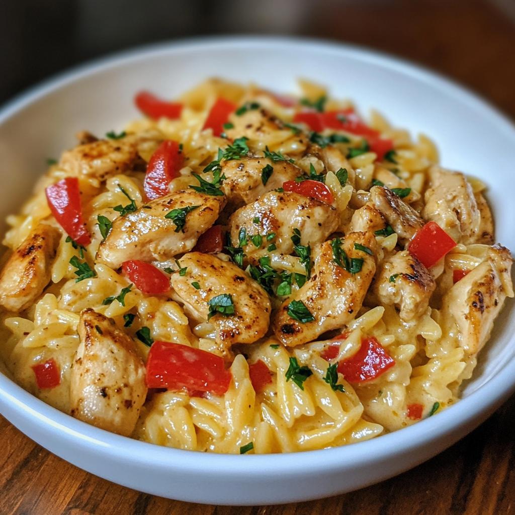 30-Minute One-Pot Cajun Chicken Alfredo Orzo Bliss