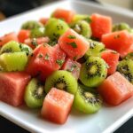 Watermelon, kiwi, and green grape salad