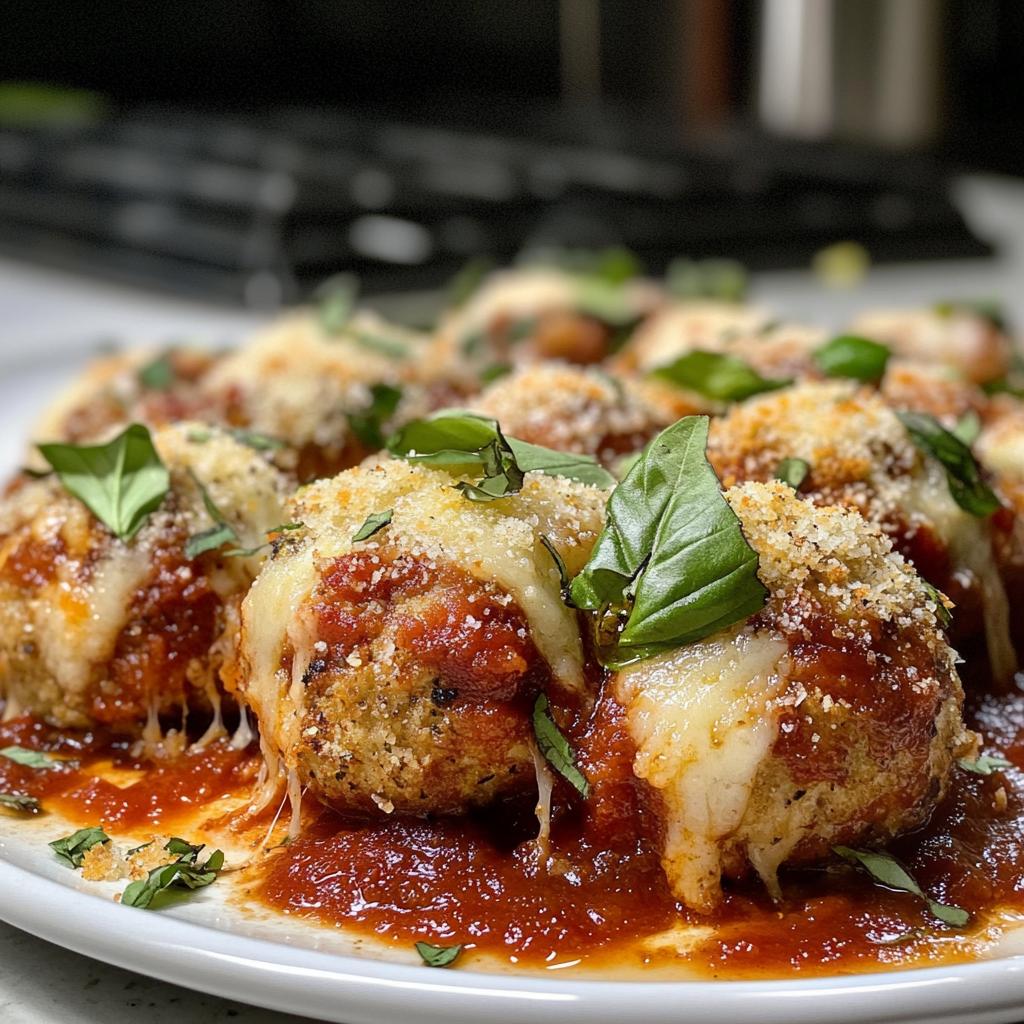 Baked Chicken Parmesan Meatballs