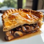 Beef and Mushroom Pie with golden flaky crust