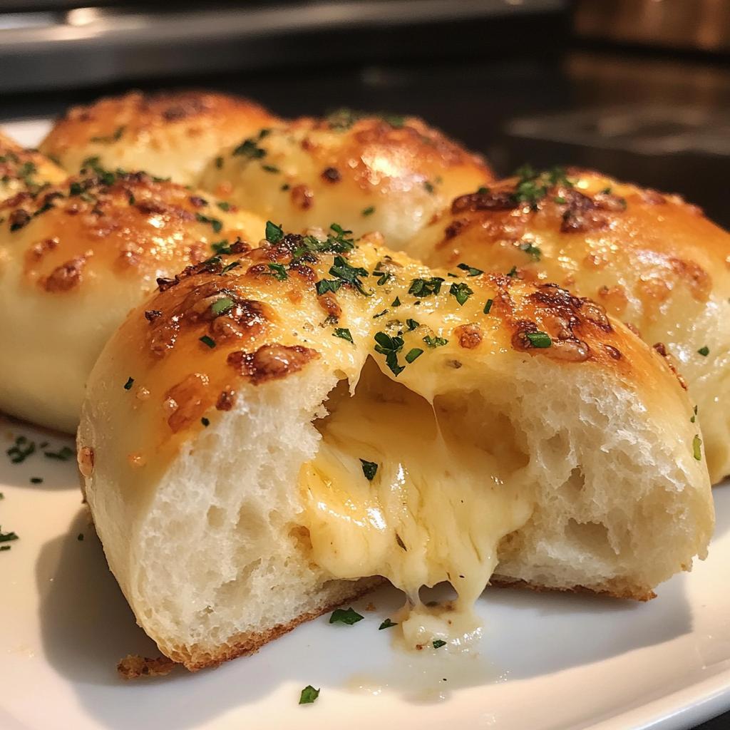 Irresistible Cheddar Stuffed Garlic Rolls Recipe