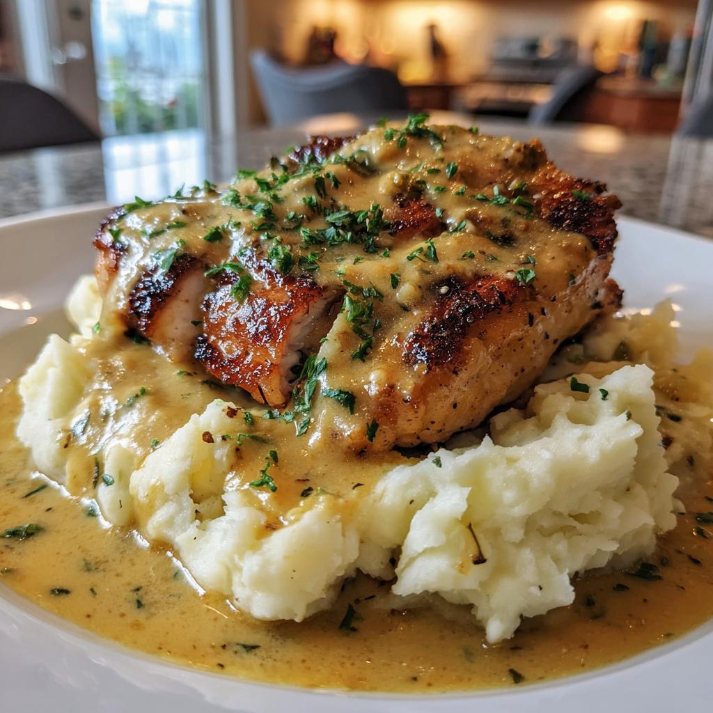 Chicken breast with mustard sauce and Mashed Potatoes