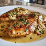 Chicken fillet in a spicy, creamy garlic parmesan sauce
