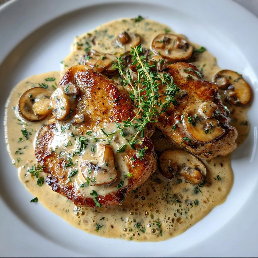 Chicken with creamy mushroom sauce