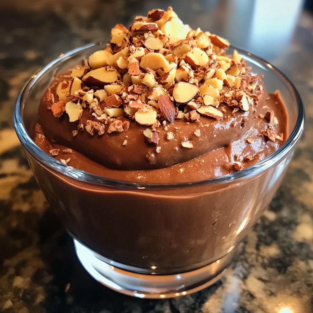 Chocolate Hazelnut Mousse with crushed almonds