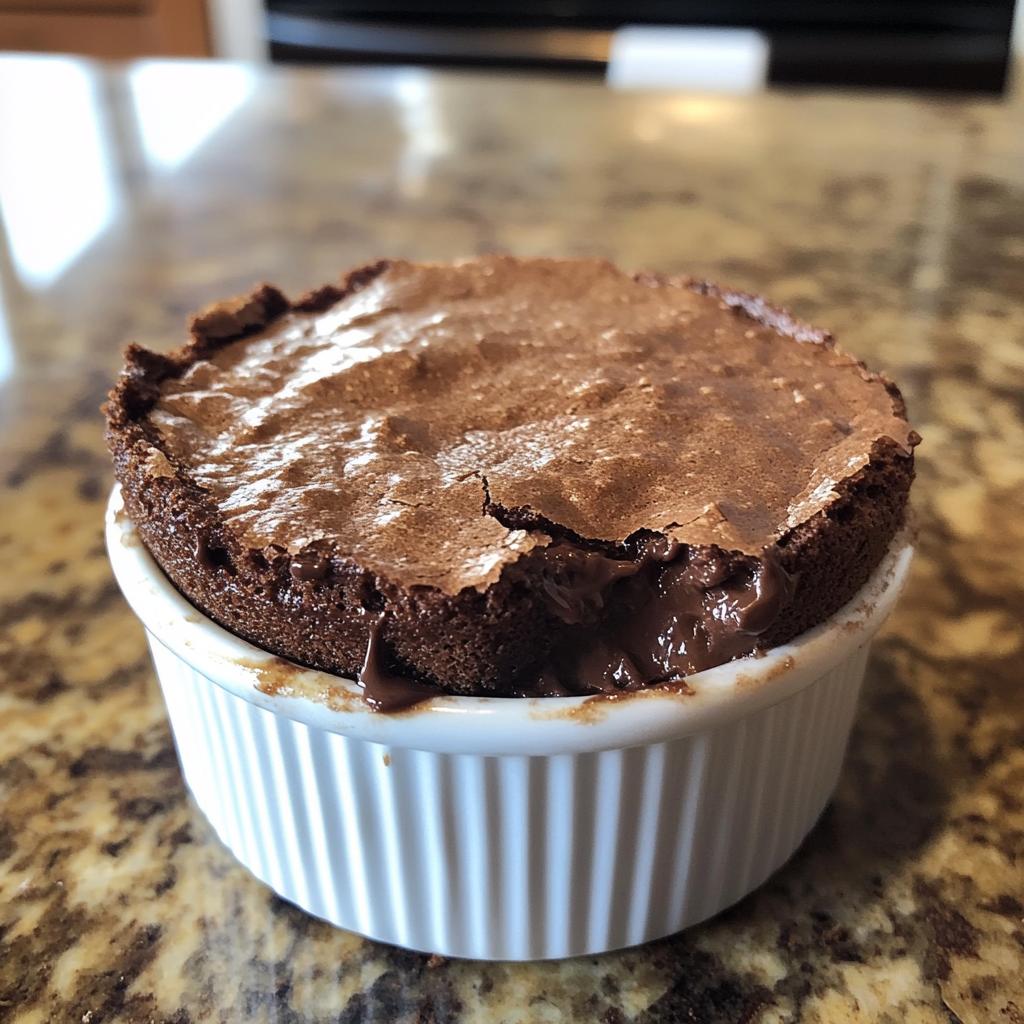 Chocolate Soufflé with warm fudge center