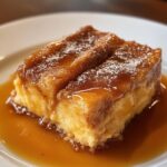 Classic Bread Pudding with caramel sauce