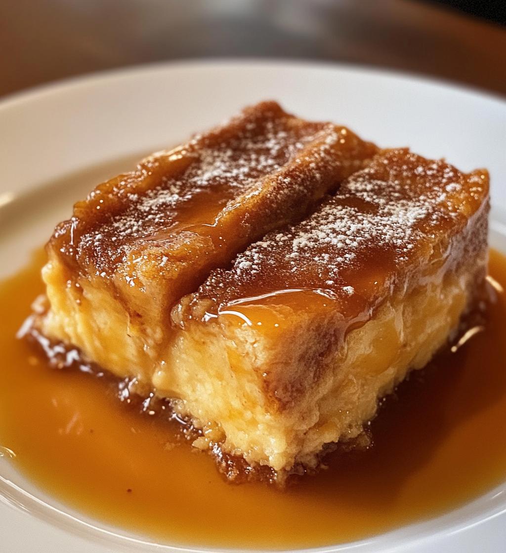 Classic Bread Pudding with caramel sauce
