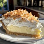 Coconut Cream Pie with toasted coconut flakes