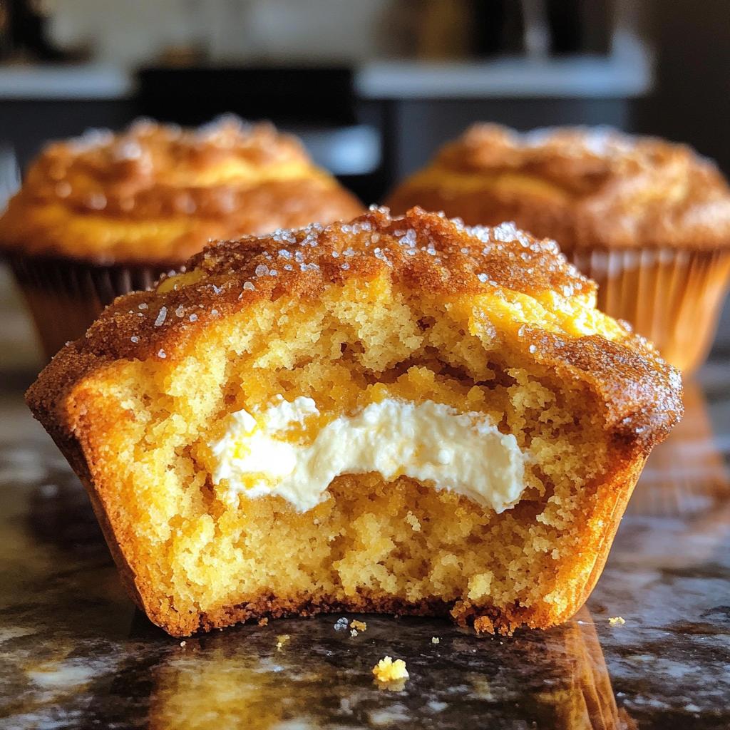 Cream cheese filled pumpkin muffins