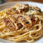 Creamy Cajun Chicken Pasta with parmesan and herbs