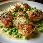 Creamy Garlic Chicken and Peas