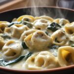 Creamy Tortellini Alfredo with Spinach