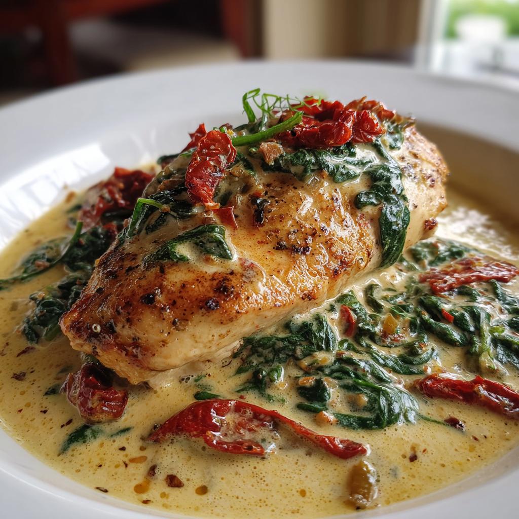 Creamy Tuscan Chicken with Spinach and Sun-Dried Tomatoes