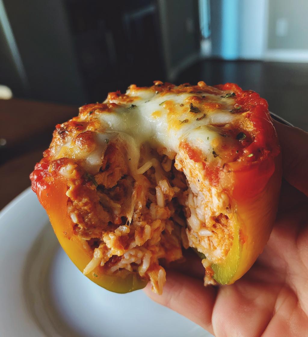 Garlic Chicken Stuffed Peppers