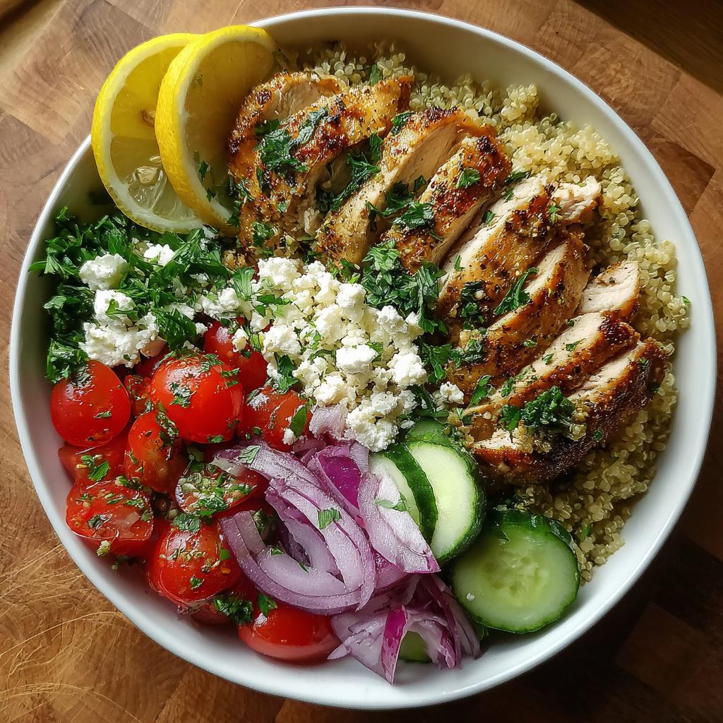 Garlic Herb Chicken Bowls Mediterranean Style