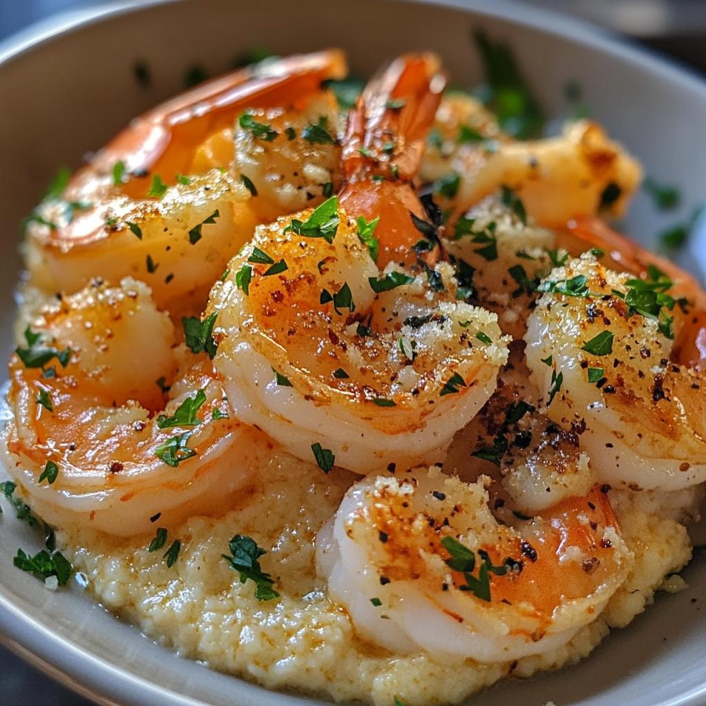 Garlic Parmesan Shrimp with Semolina in 30 Minutes