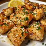 Garlic butter chicken bites with lemon parmesan