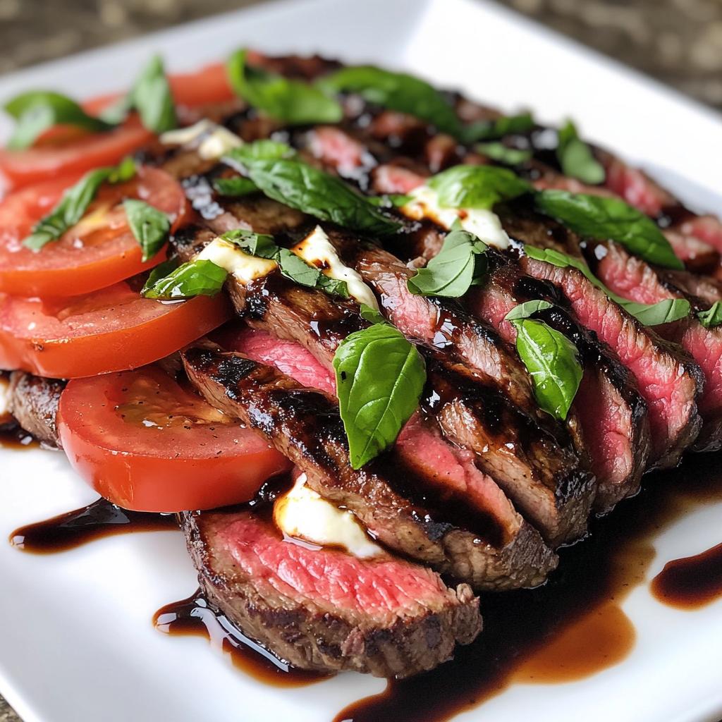 Juicy Grilled Flank Steak Caprese in 30