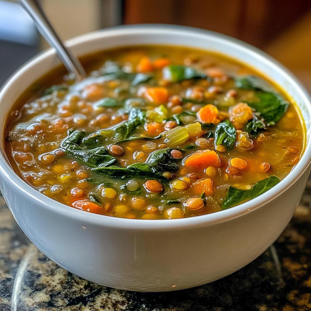 Hearty Lentil and Spinach Soup in 40 Minutes
