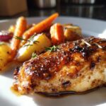 Maple glazed chicken with roasted root veggies fall dinner ideas